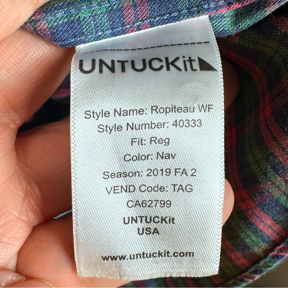 Untuckit Ropiteau 100% Cotton Wrinkle Free Long Sleeve Button Down Shirt XL EUC - Picture 6 of 7